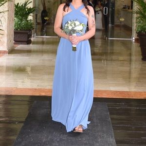 Lulu’s Slate Blue Bridesmaid Dress